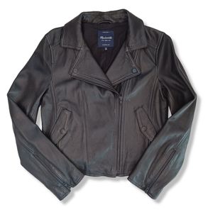 Madewell Leather Moto Jacket Motorcycle Biker Buttery Washed Soft Genuine Size M